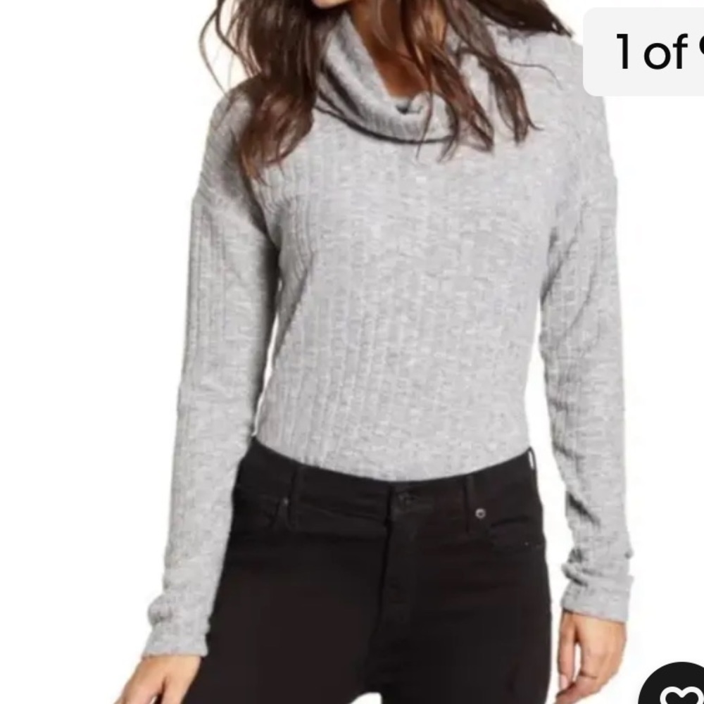 BP Cozy Gray Ribbed Mock Neck
Sweater NWT Size Large